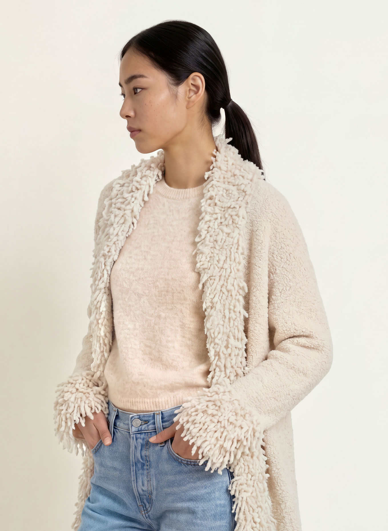Grace Knit wrap: ECRU