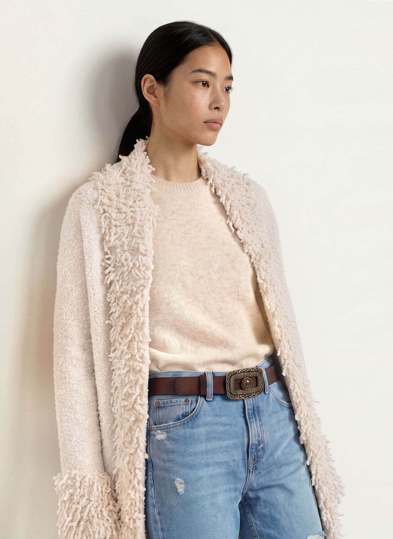 Grace Knit wrap: ECRU