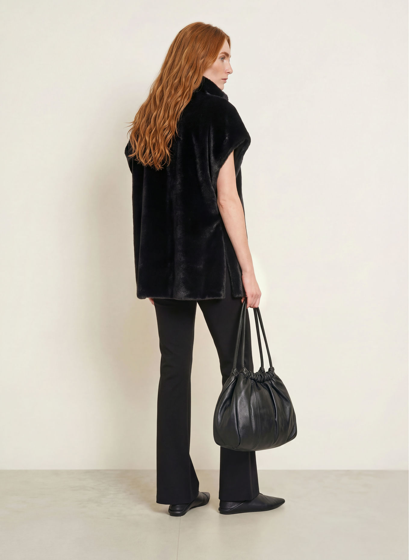 Joseph Ribkoff Faux Fur Vest: BLACK