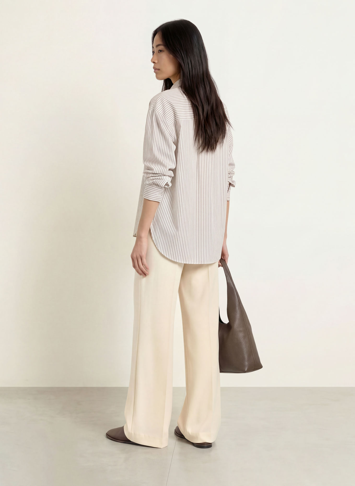 CINQUE Skjortebluse CITARINA: HVID / KHAKI / SORT
