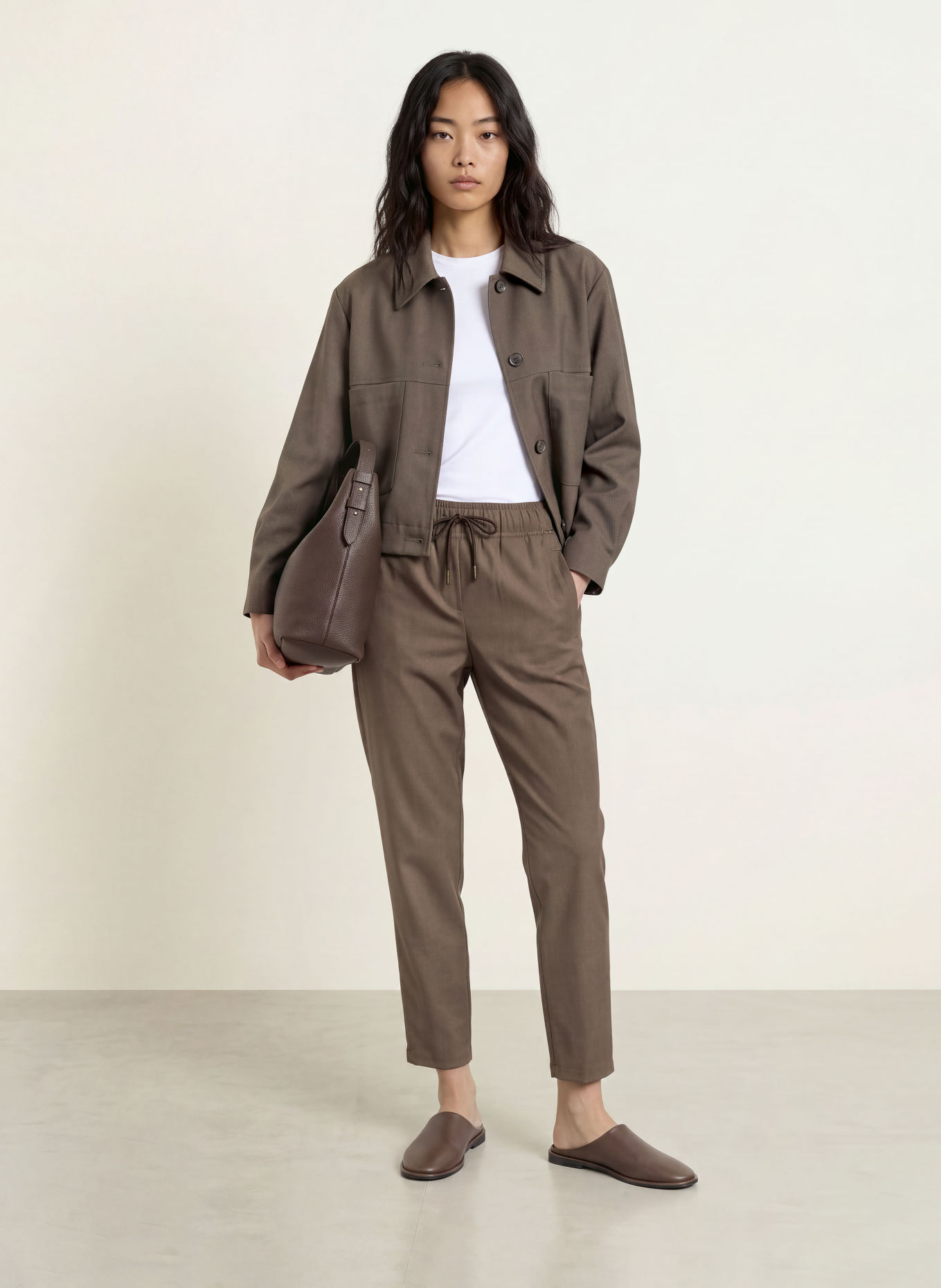 CINQUE Pantalon CISOFARI de style jogging: TAUPE