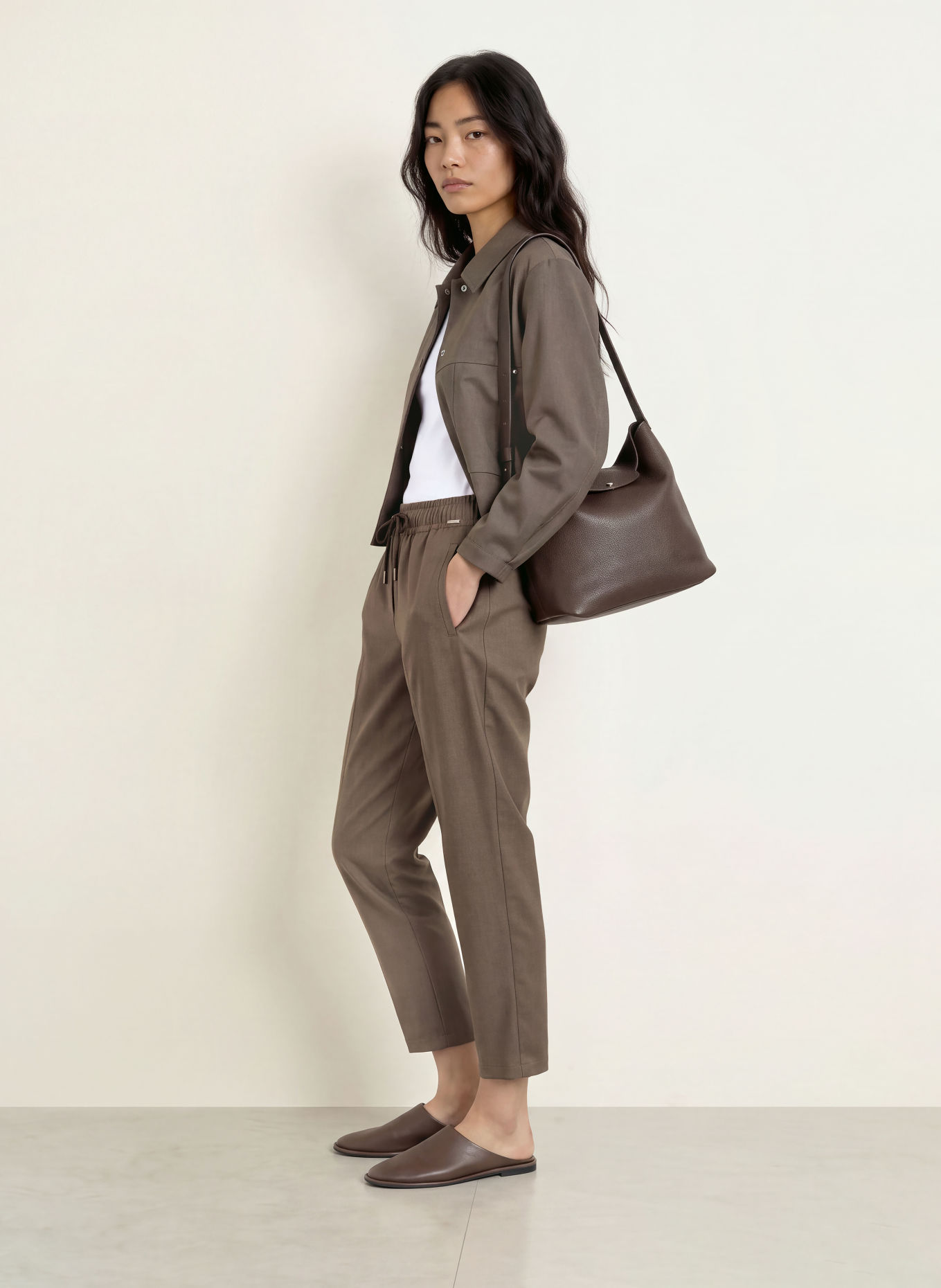 CINQUE Pantalon CISOFARI de style jogging: TAUPE