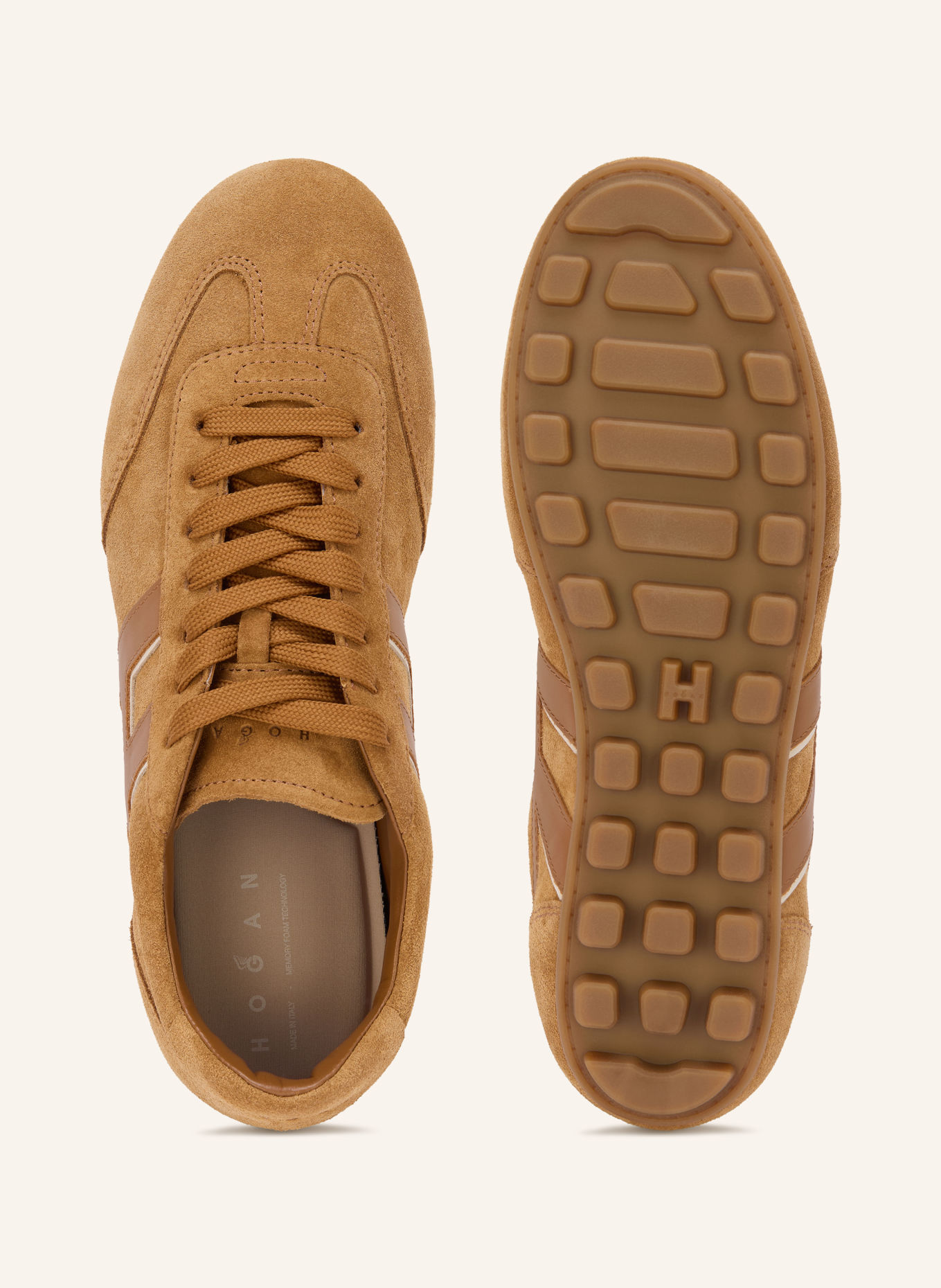 HOGAN Sneakers H693: LICHTBRUIN / BRUIN / WIT
