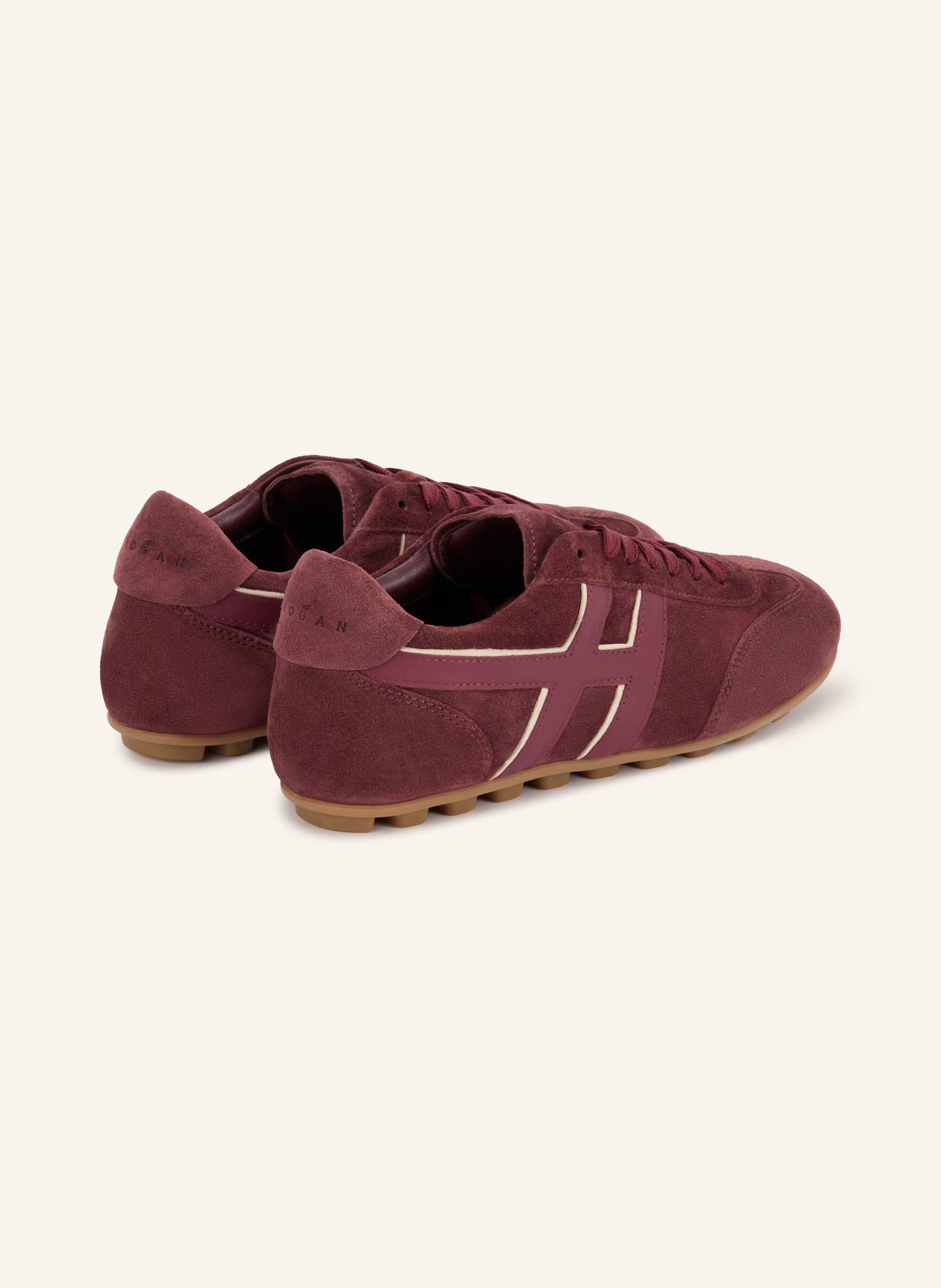 HOGAN Sneakers H693: DONKERROOD / CRÈME