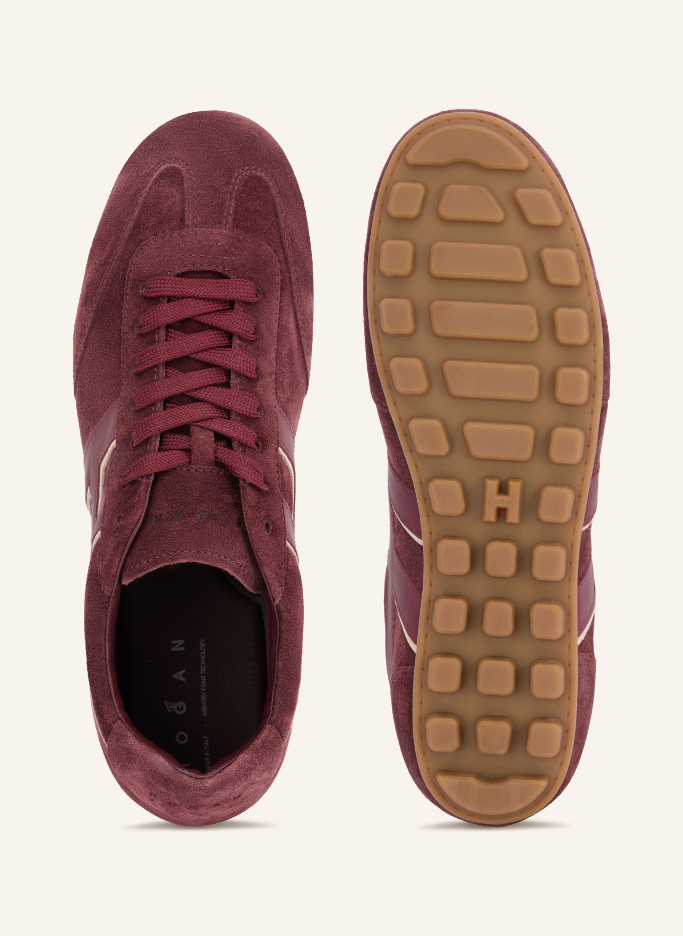 HOGAN Sneakers H693: DONKERROOD / CRÈME