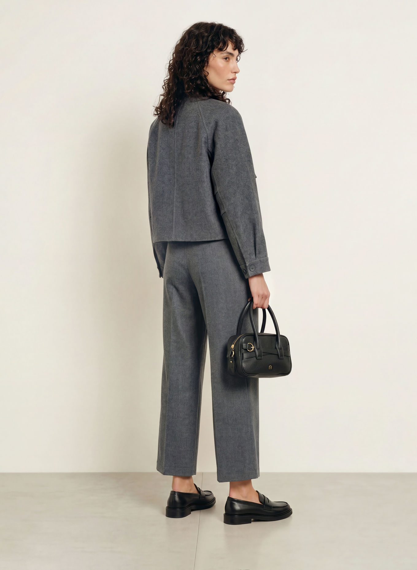 pamela henson 7/8-length trousers made from flannel: GRAY