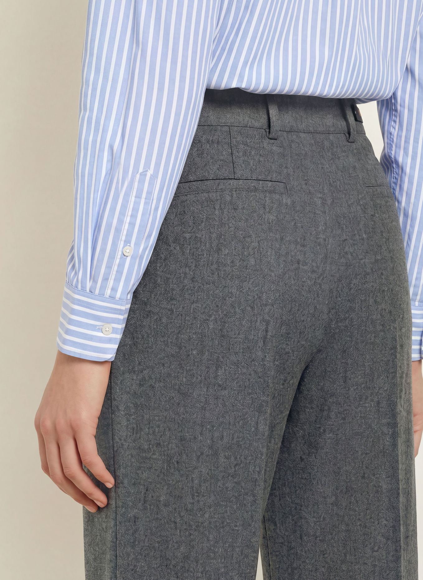 pamela henson 7/8-length trousers made from flannel: GRAY