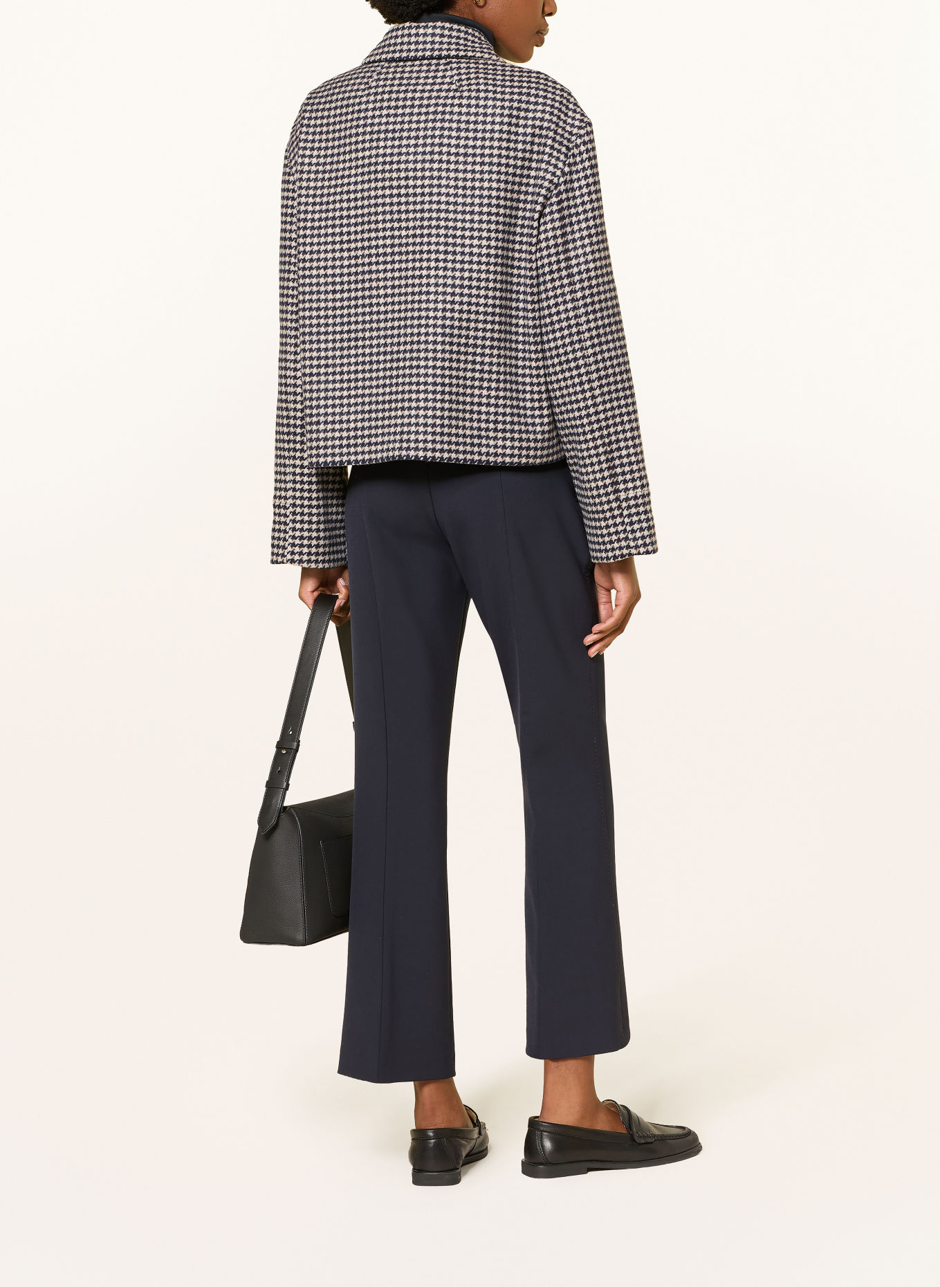 pamela henson PHJOSKE Boxy Jacket: DARK BLUE / DARK BROWN / BEIGE