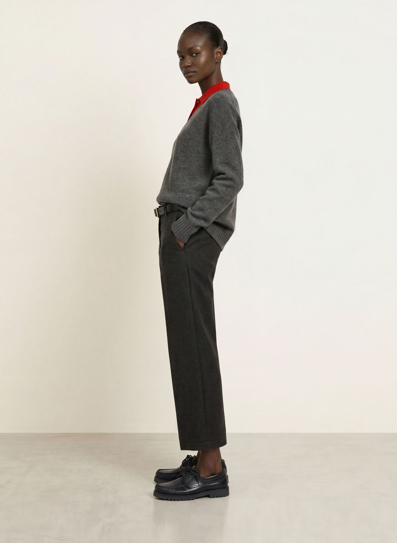 pamela henson 7/8-Hose aus Flanell: DUNKELGRAU
