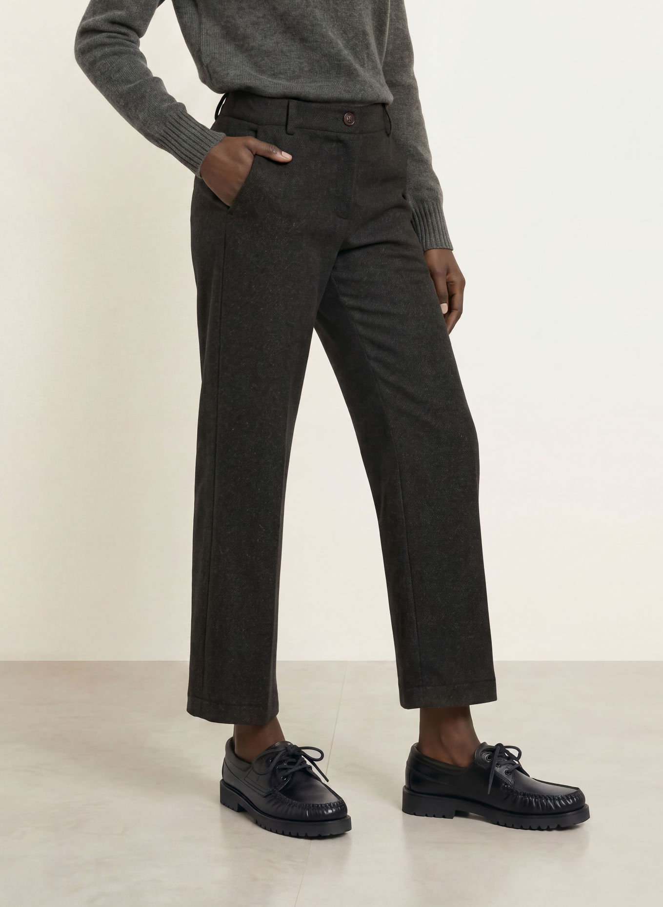 pamela henson 7/8-Hose aus Flanell: DUNKELGRAU