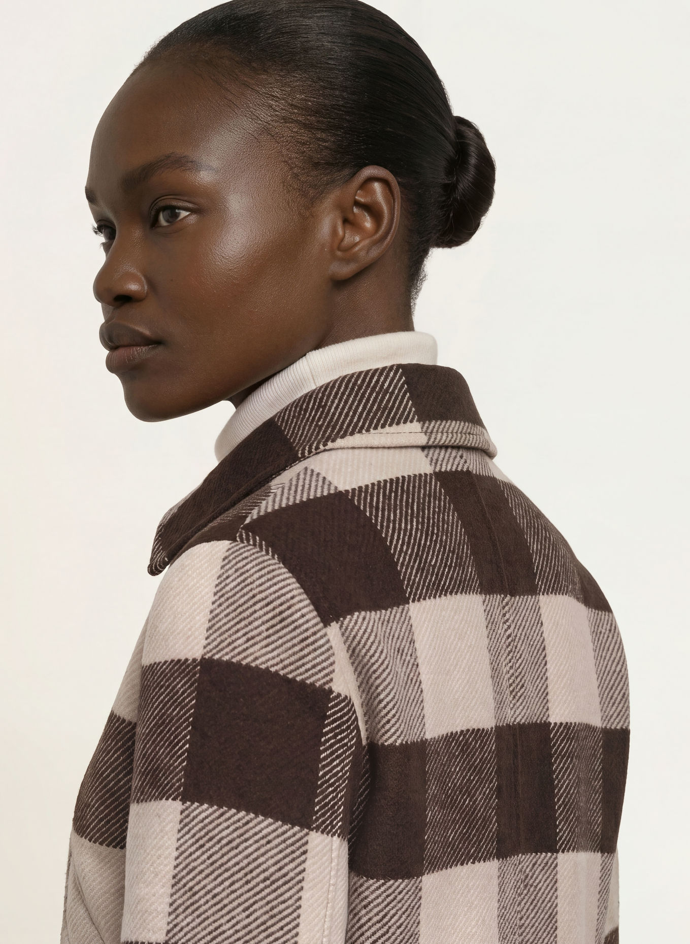 pamela henson PHIRIS Boxy Jacket: DARK BROWN / LIGHT BROWN / BEIGE