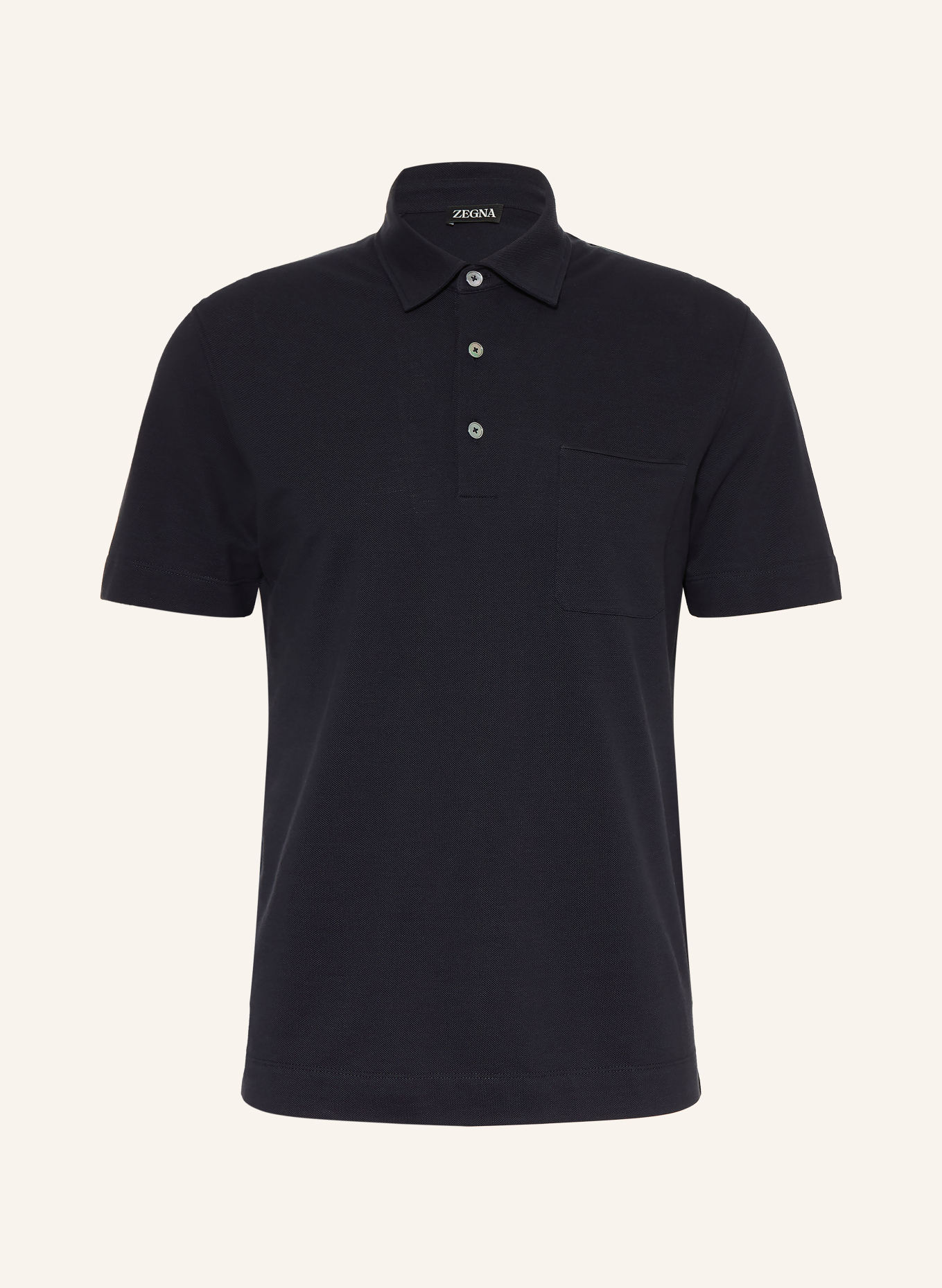 ZEGNA Polokošile z piké: TMAVĚ MODRÁ