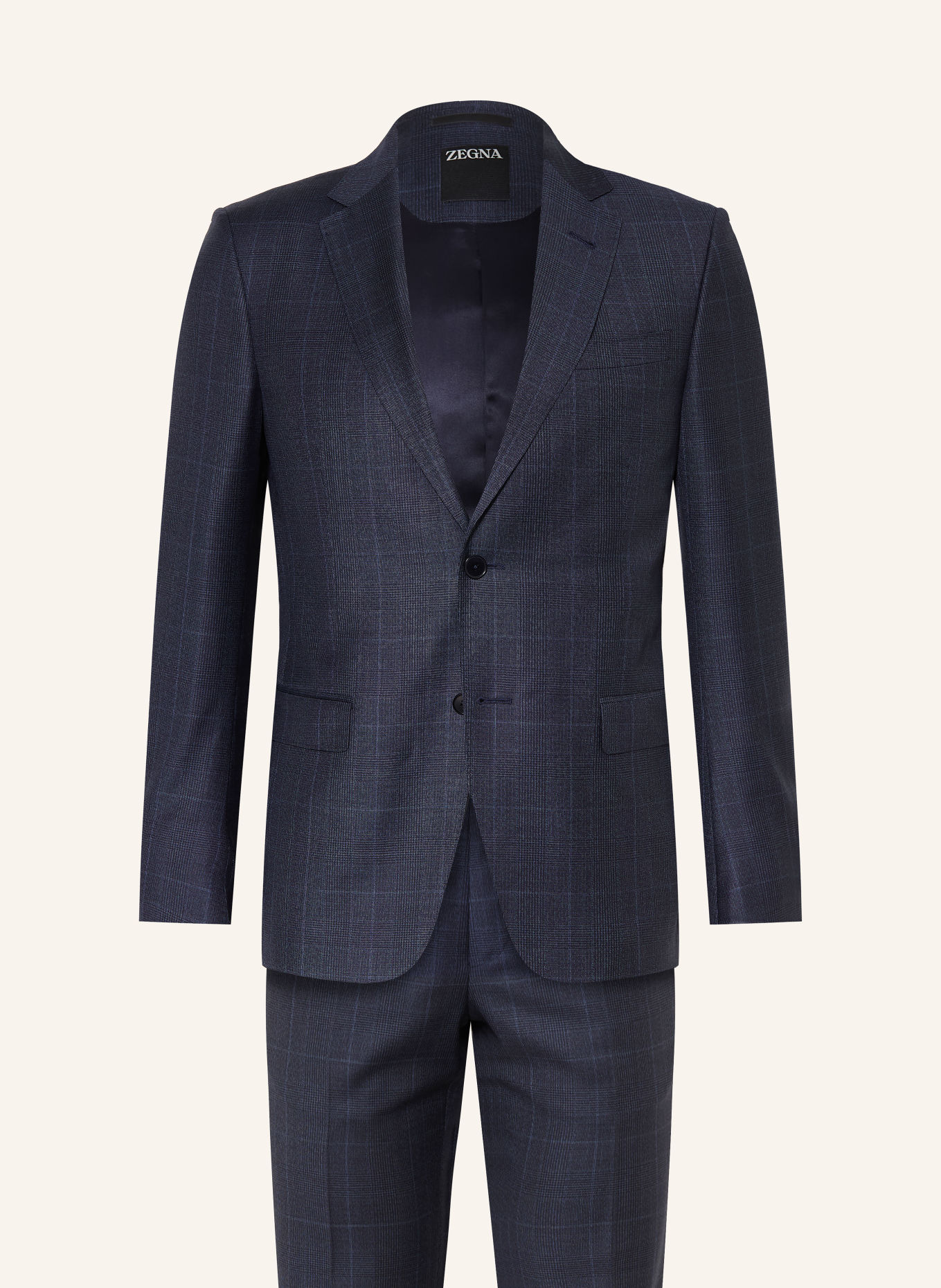 ZEGNA Oblek DROP 7 Slim Fit: TMAVĚ MODRÁ / MODRÁ