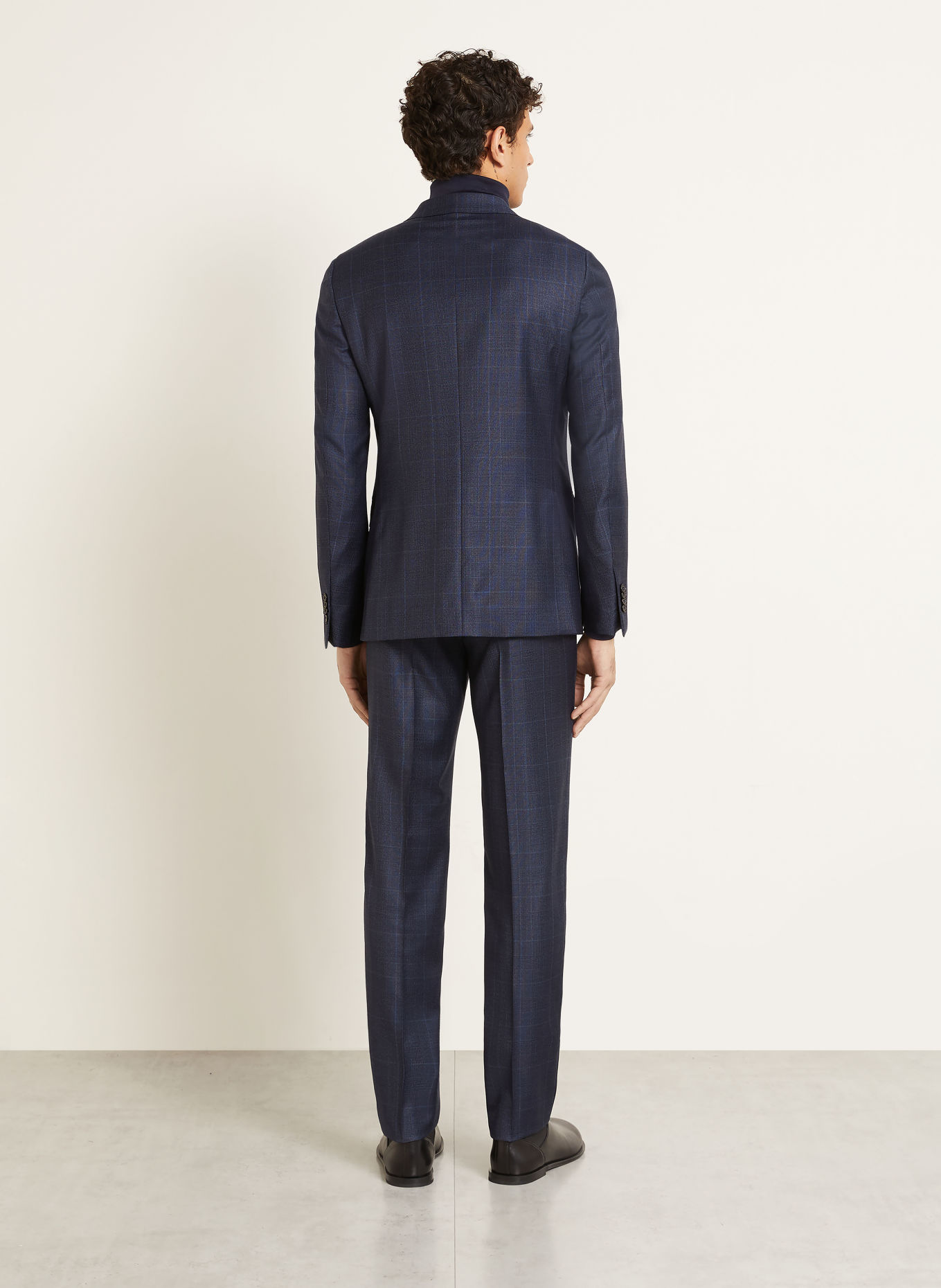 ZEGNA Oblek DROP 7 Slim Fit: TMAVĚ MODRÁ / MODRÁ