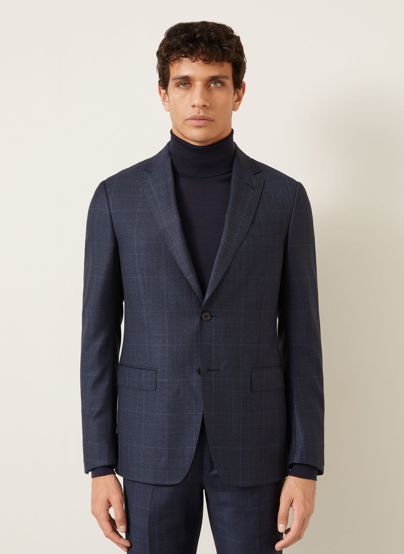 ZEGNA Oblek DROP 7 Slim Fit: TMAVĚ MODRÁ / MODRÁ