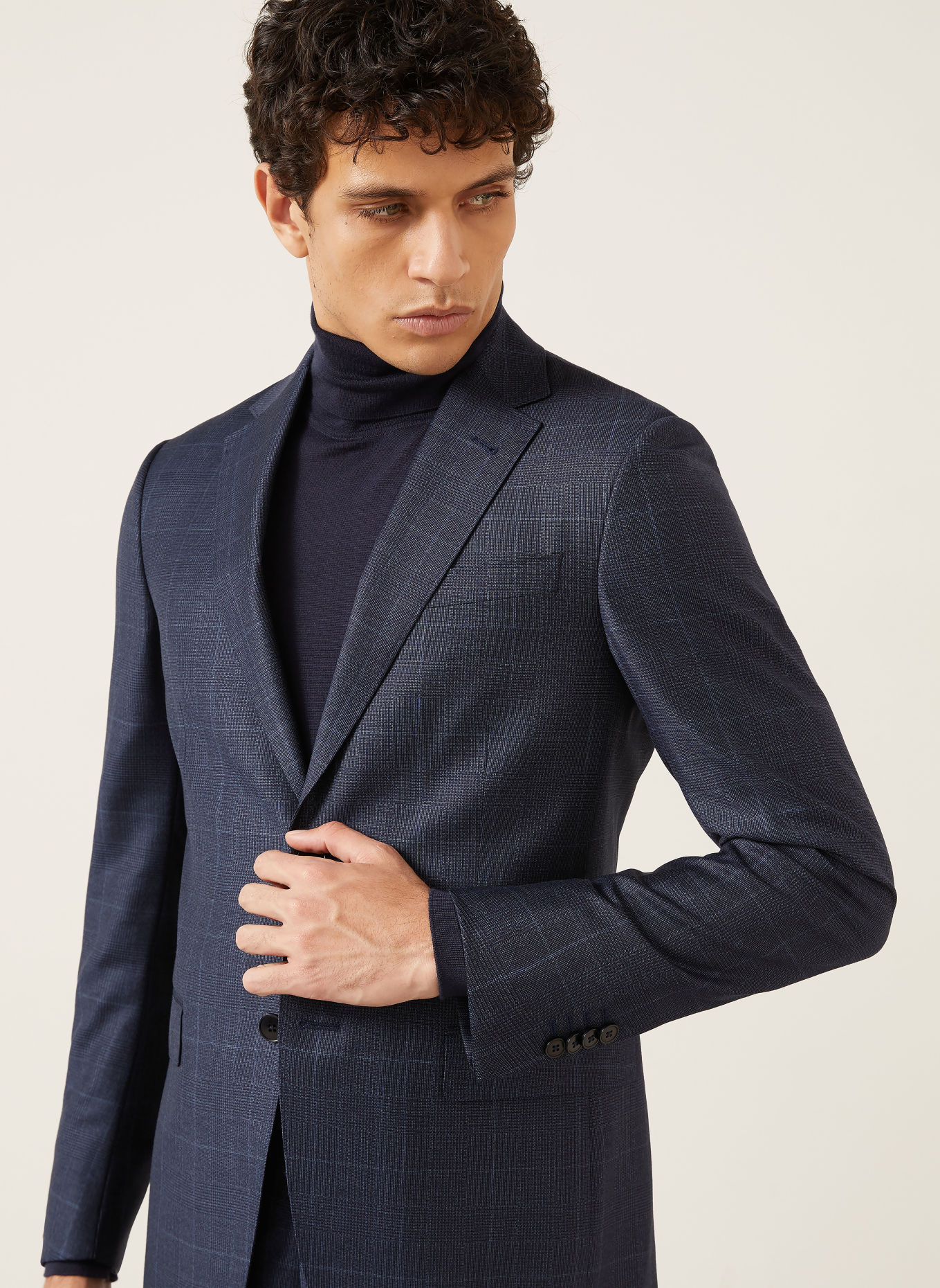 ZEGNA Oblek DROP 7 Slim Fit: TMAVĚ MODRÁ / MODRÁ