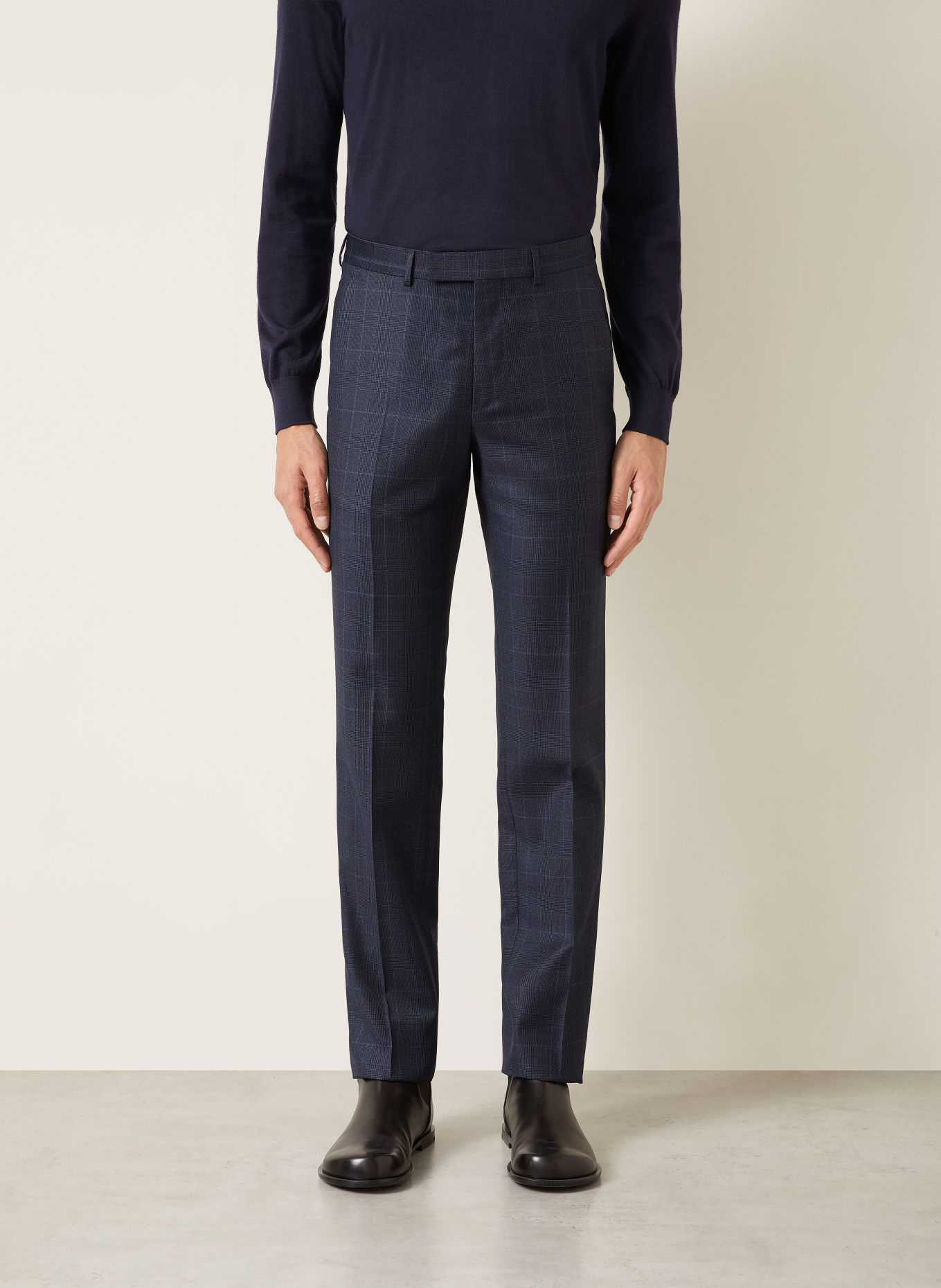 ZEGNA Oblek DROP 7 Slim Fit: TMAVĚ MODRÁ / MODRÁ