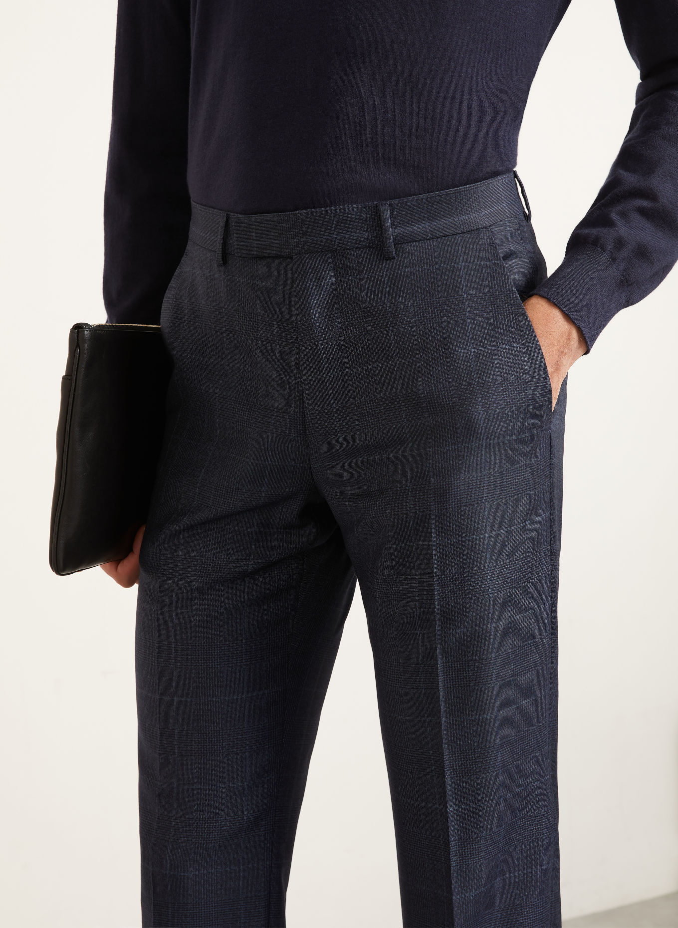 ZEGNA Oblek DROP 7 Slim Fit: TMAVĚ MODRÁ / MODRÁ