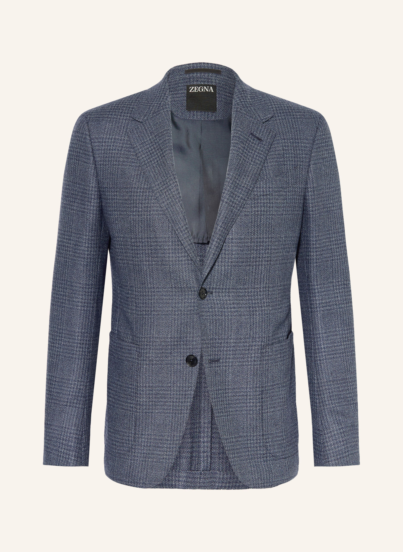 ZEGNA Sako Slim Fit: TMAVĚ MODRÁ / ČERNOŠEDÁ
