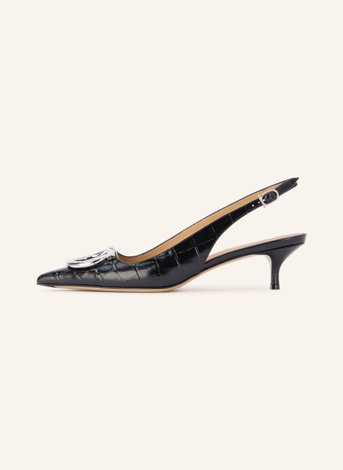 FERRAGAMO Slingbacks SARA: ZWART / GOUD