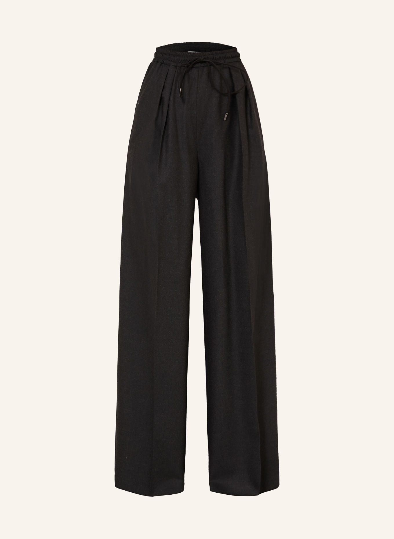 Max Mara VETRINO Flannel Wide-leg Trousers: DARK GRAY