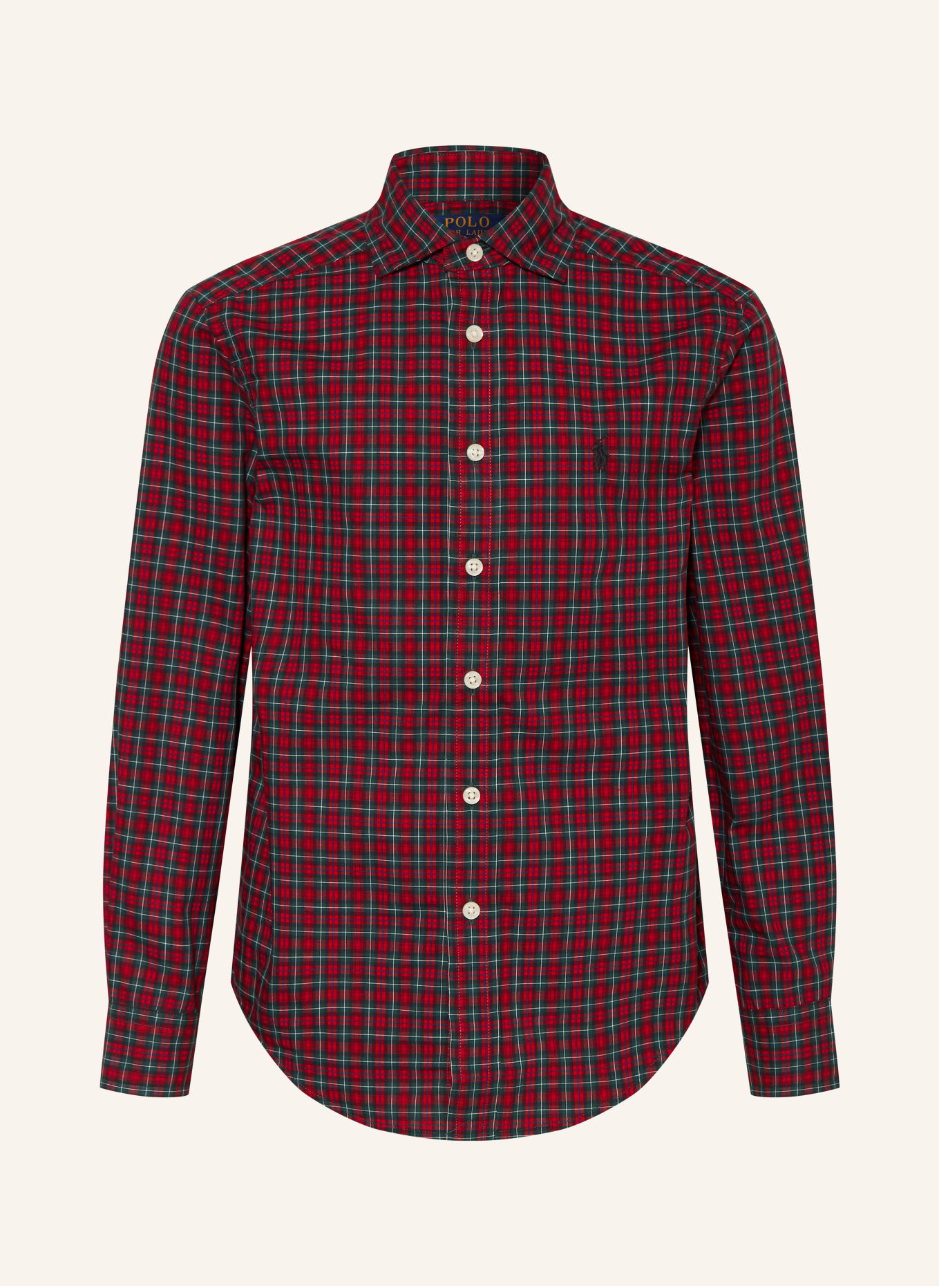 POLO RALPH LAUREN Shirt: DARK RED / GREEN / BLUE