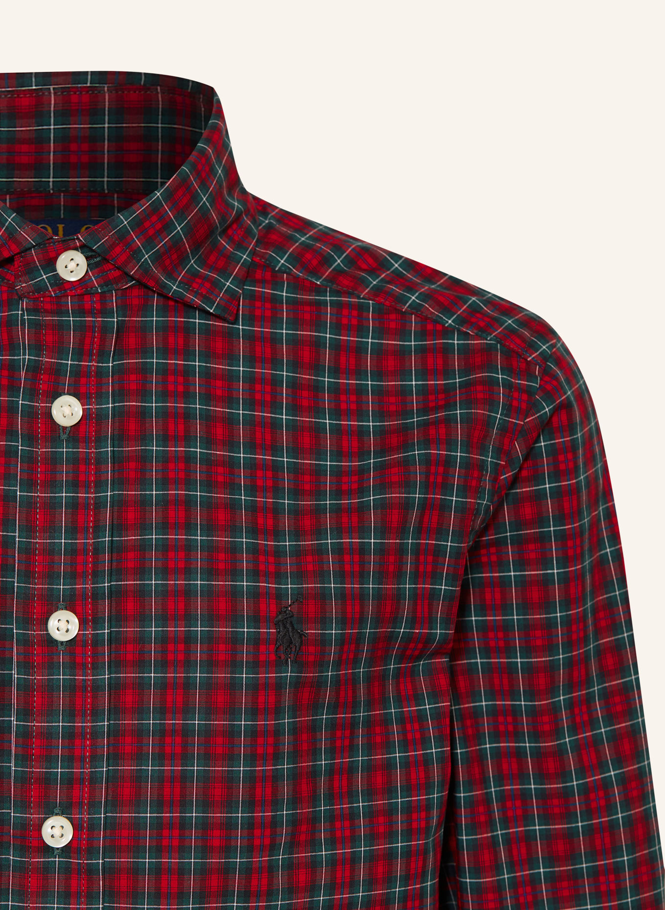 POLO RALPH LAUREN Shirt: DARK RED / GREEN / BLUE