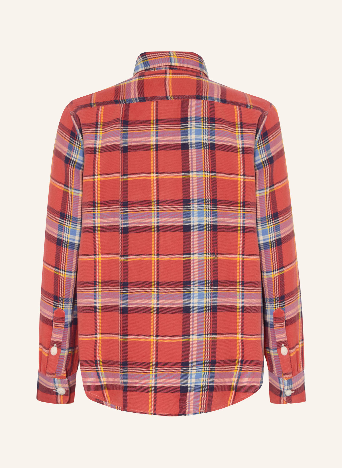 POLO RALPH LAUREN Flanellskjorte: RØD / BLÅ / HVID