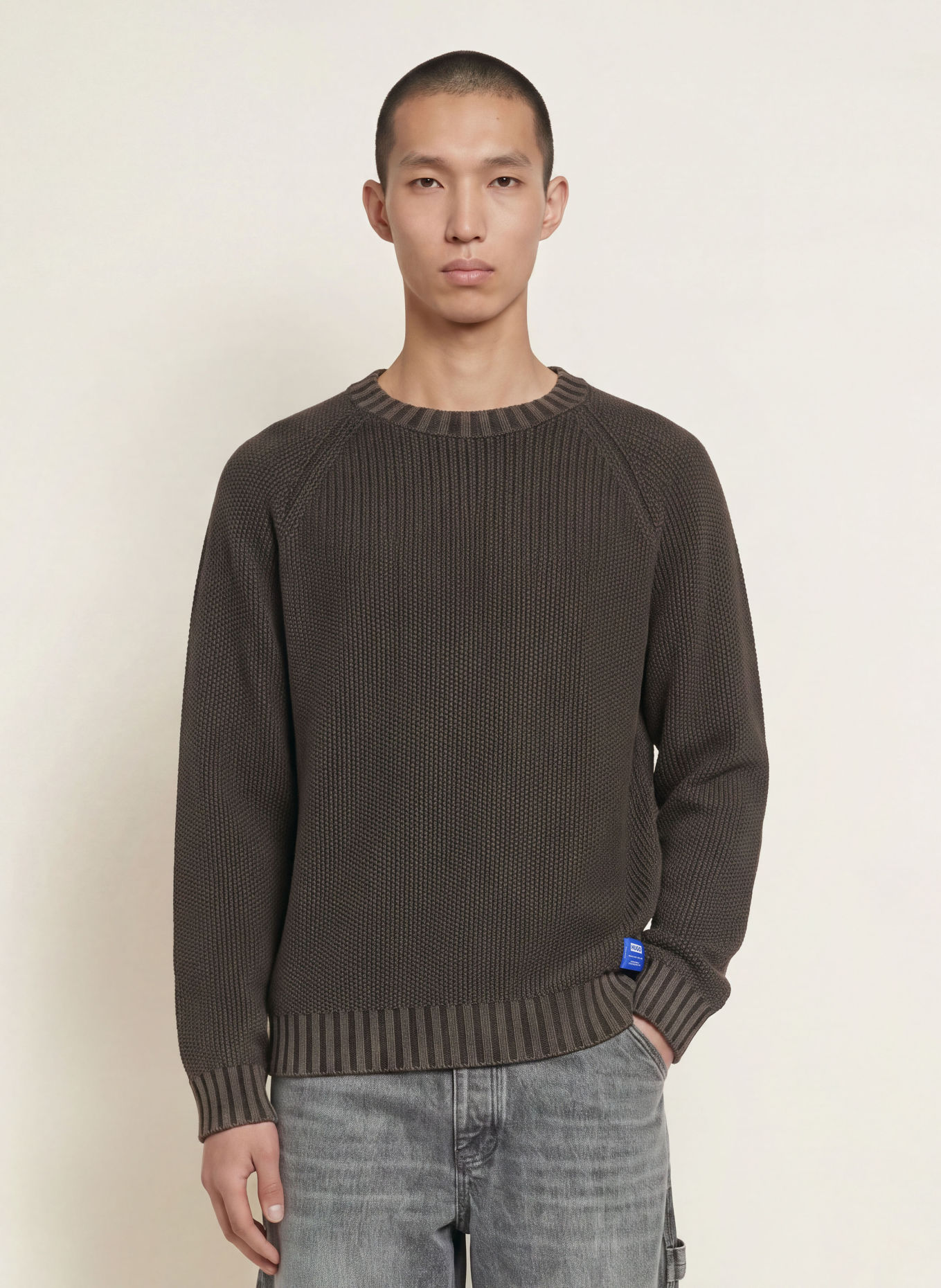 HUGO Pullover SONDYE: DUNKELGRAU