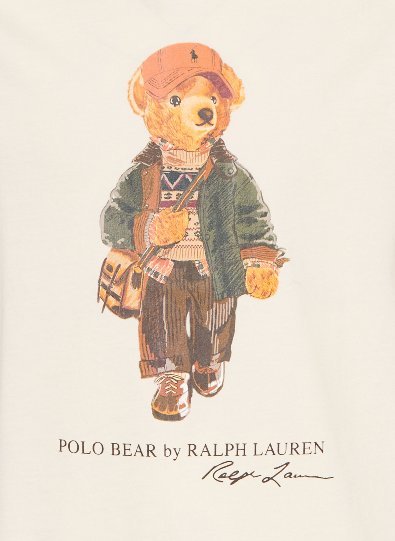 POLO RALPH LAUREN T-shirt: CREME / LYSEBRUN / MØRKEGRØN