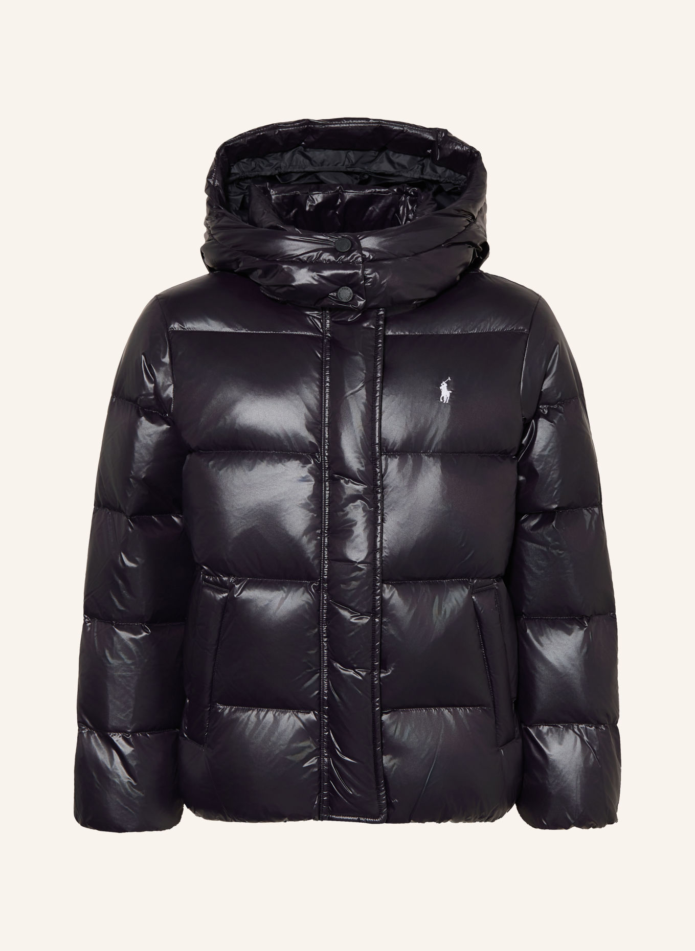 POLO RALPH LAUREN Down jacket with a detachable hood: BLACK