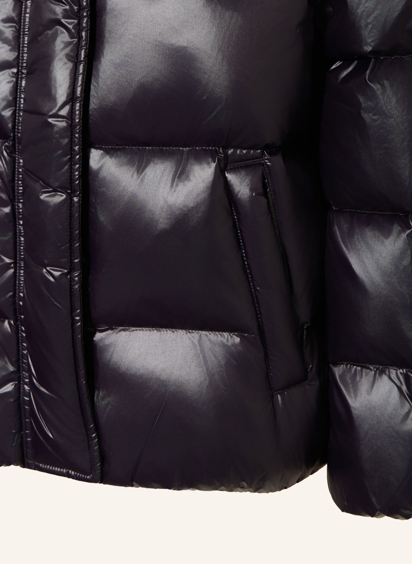 POLO RALPH LAUREN Down jacket with a detachable hood: BLACK