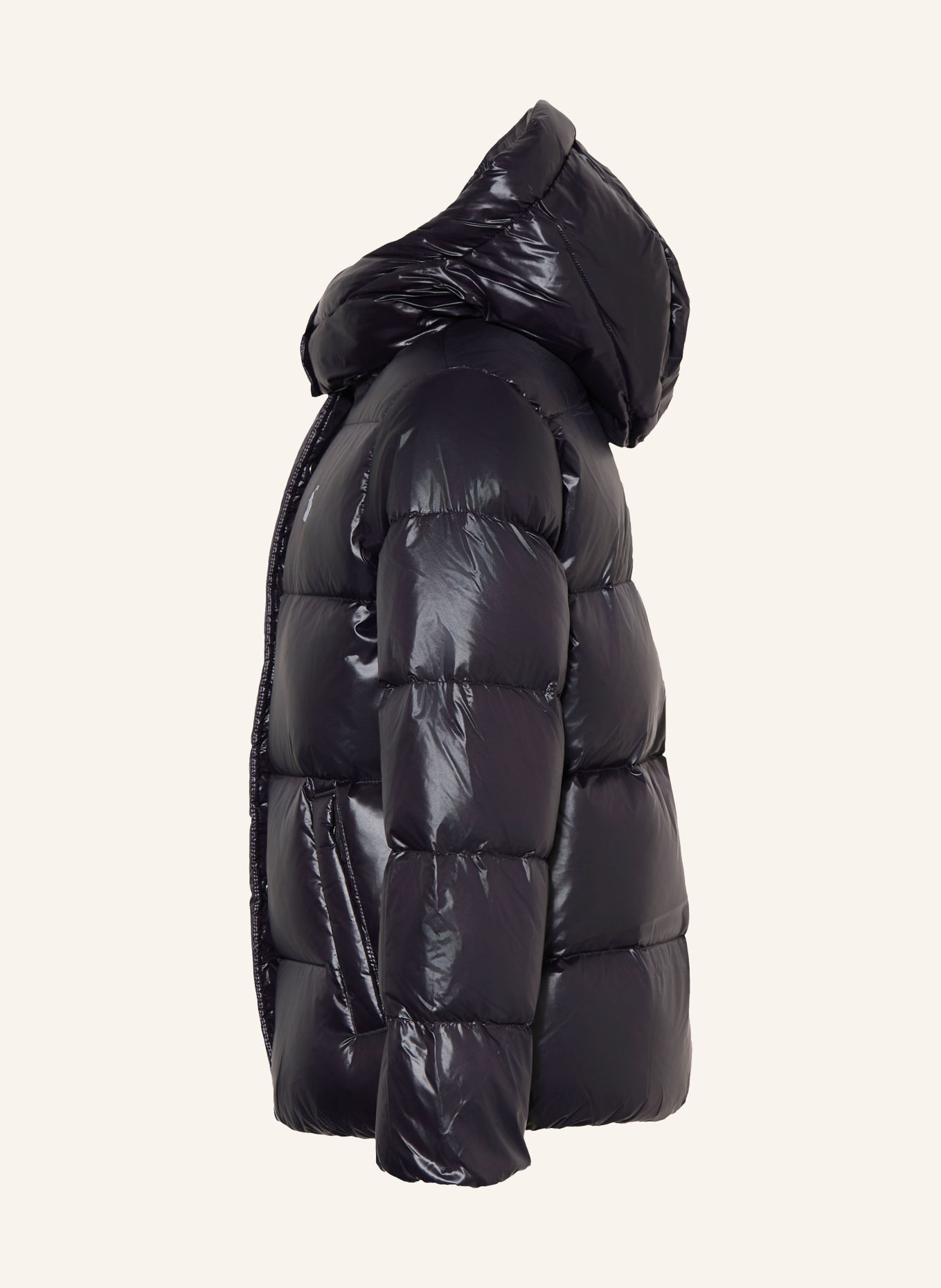 POLO RALPH LAUREN Down jacket with a detachable hood: BLACK