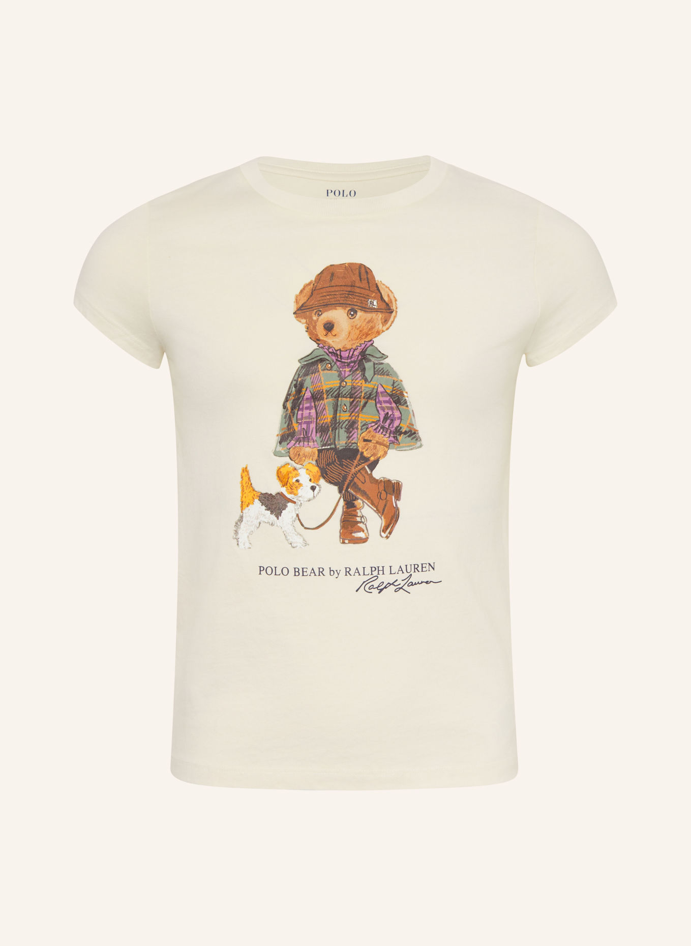 POLO RALPH LAUREN T-shirt: CREME / BRUN / GRØN