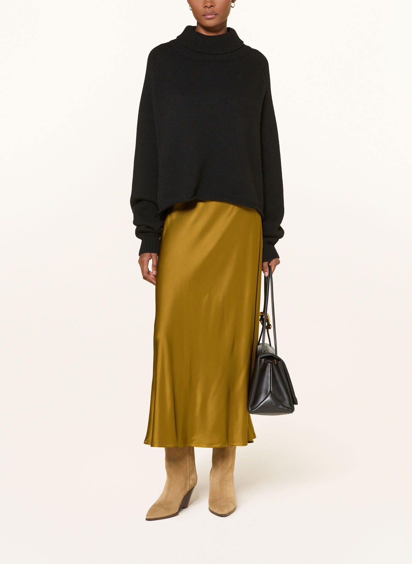 ottod'ame CHIARA Satin Skirt: OLIVE
