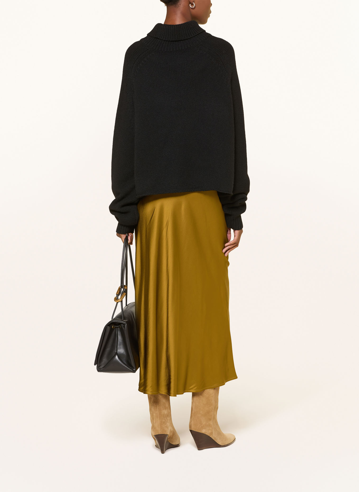 ottod'ame CHIARA Satin Skirt: OLIVE