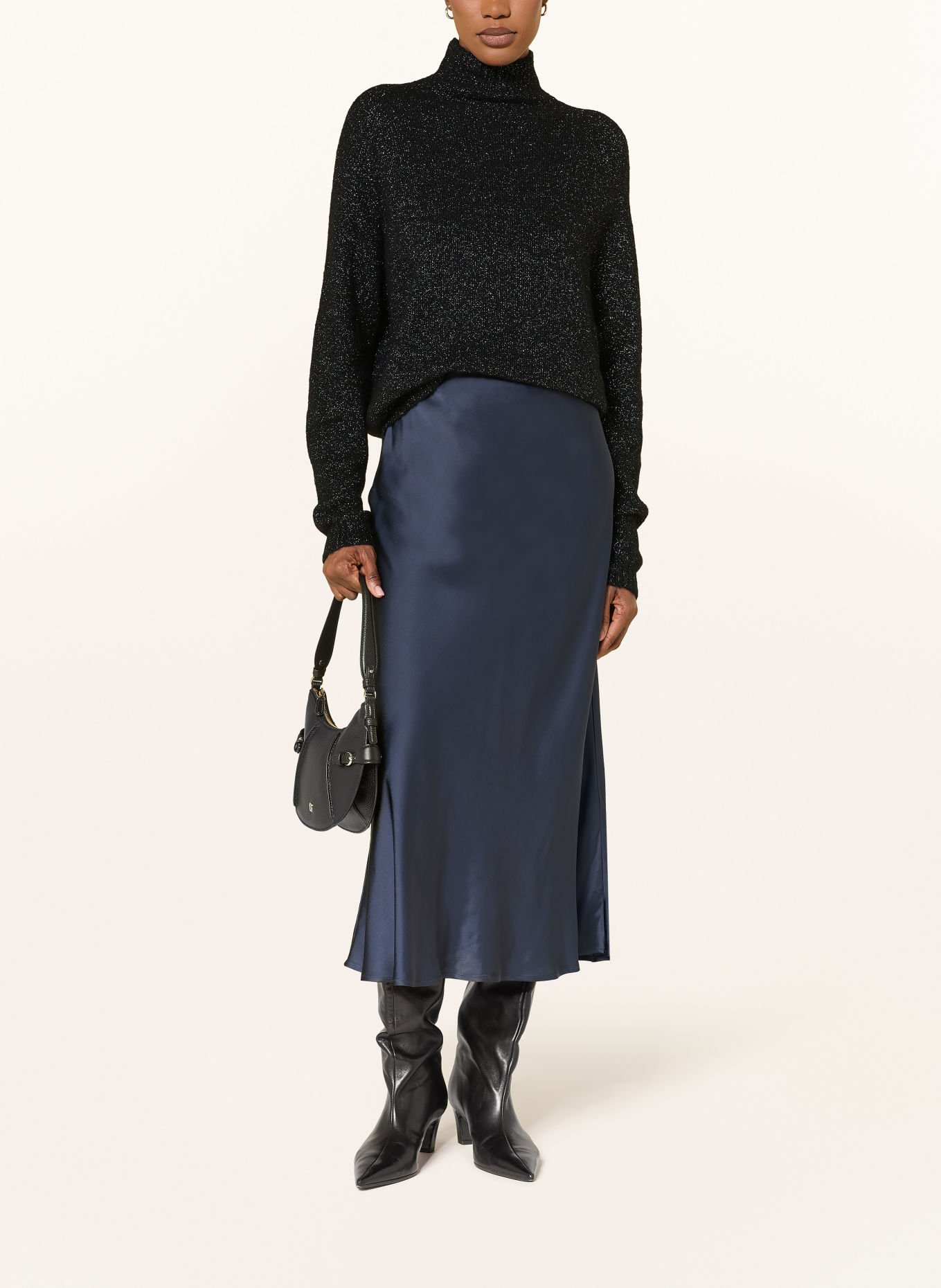ottod'ame Sweater with glitter yarn: BLACK