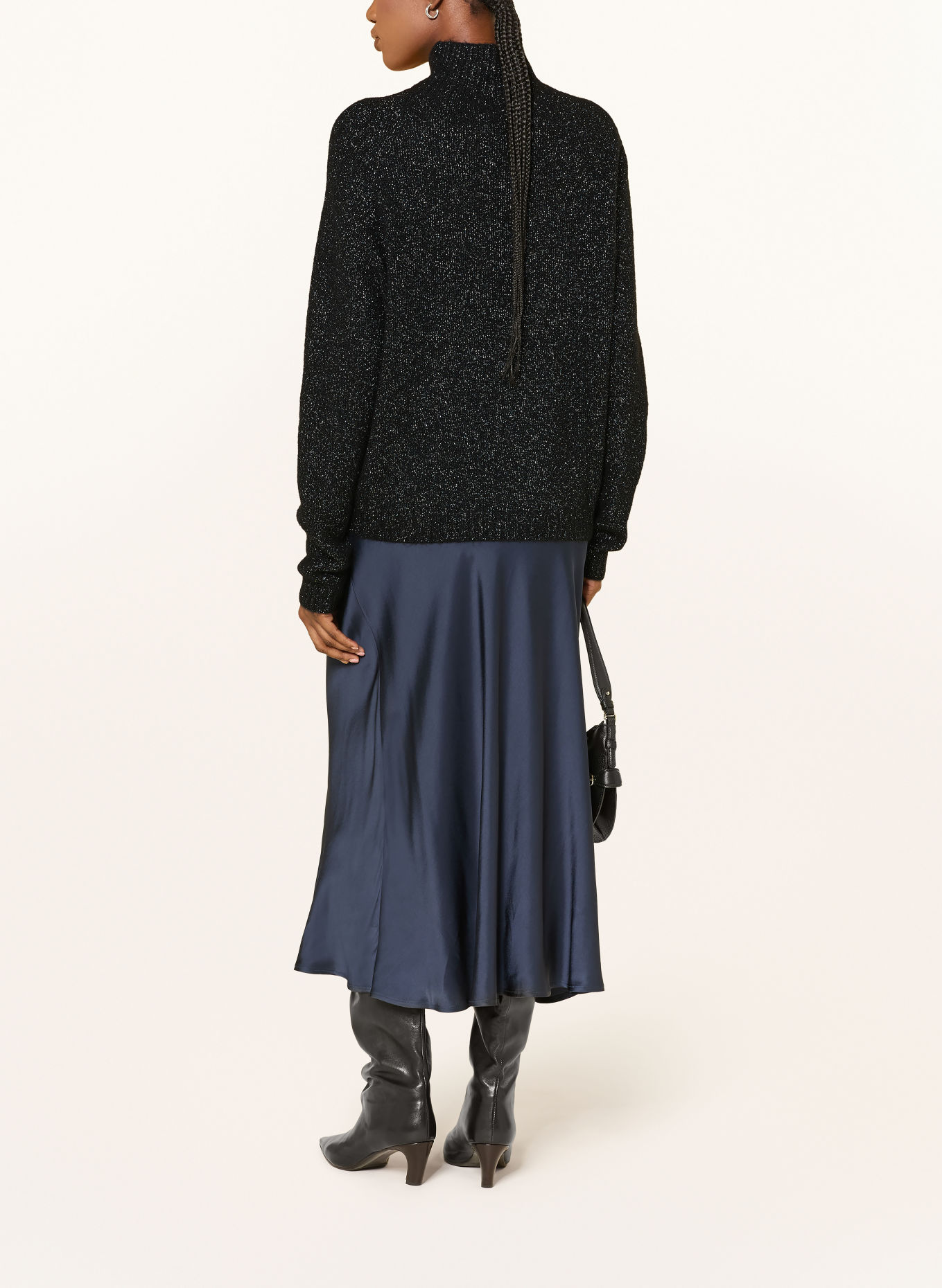 ottod'ame Sweater with glitter yarn: BLACK