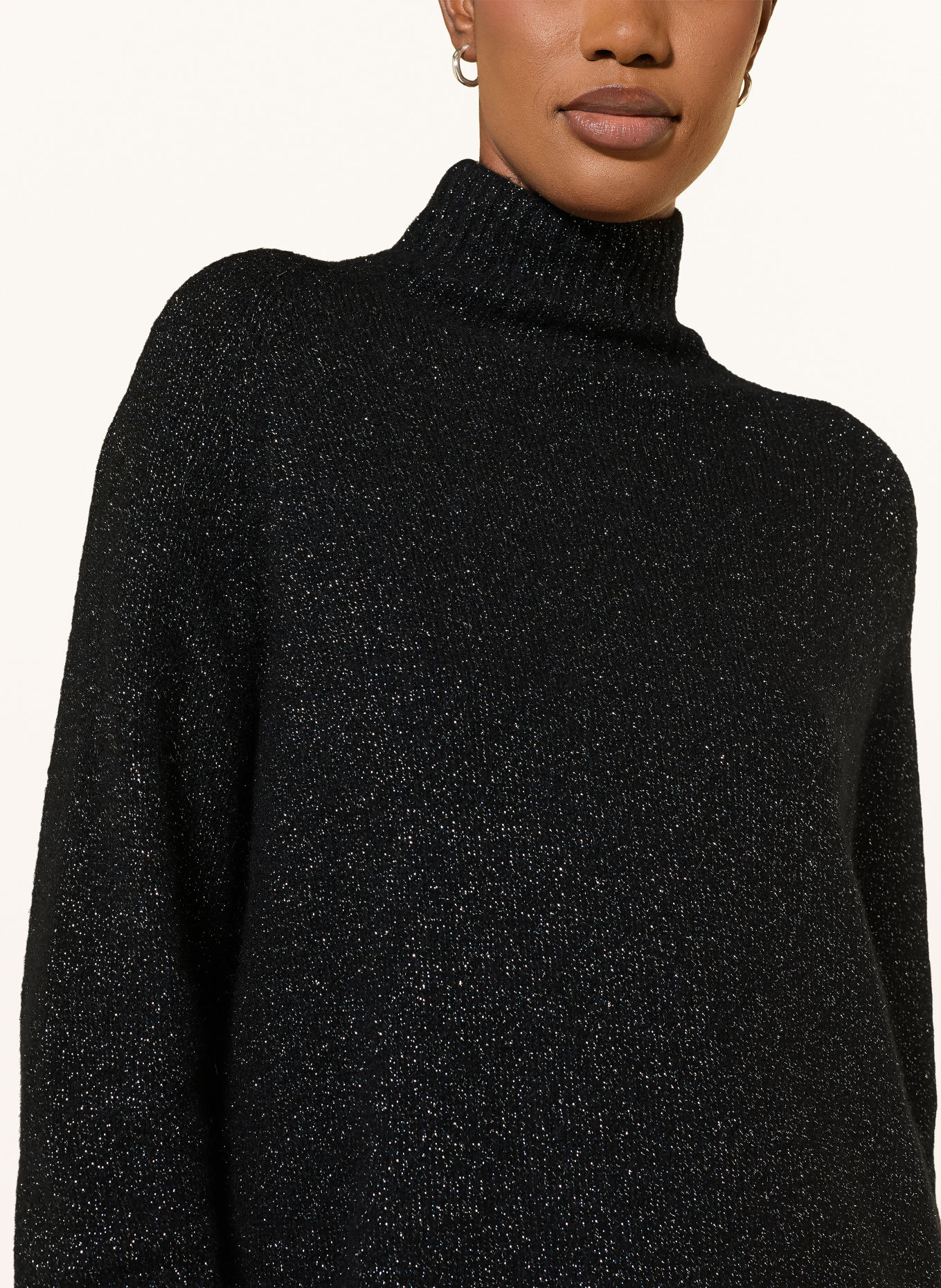ottod'ame Sweater with glitter yarn: BLACK