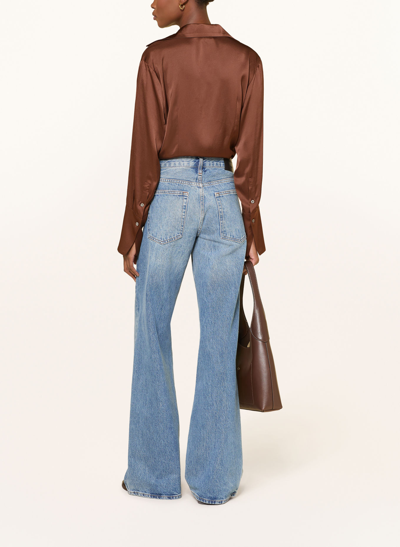 ottod'ame Satin Blouse: BROWN