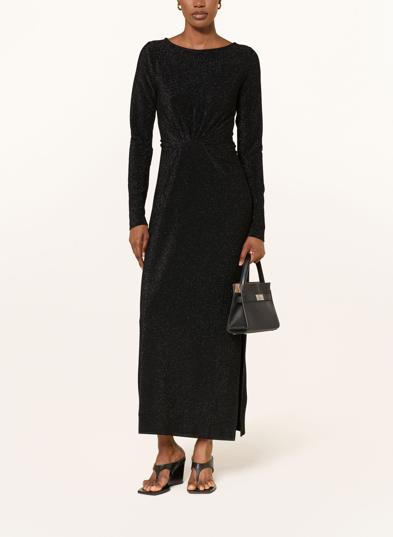 ottod'ame Robe en jersey avec fil pailleté: NOIR