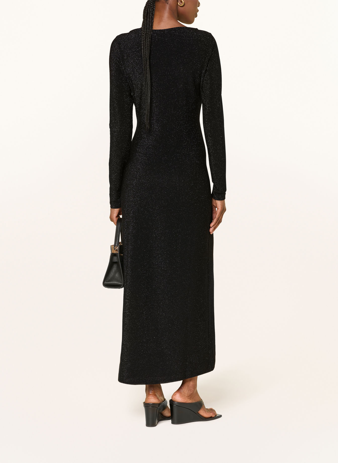 ottod'ame Robe en jersey avec fil pailleté: NOIR