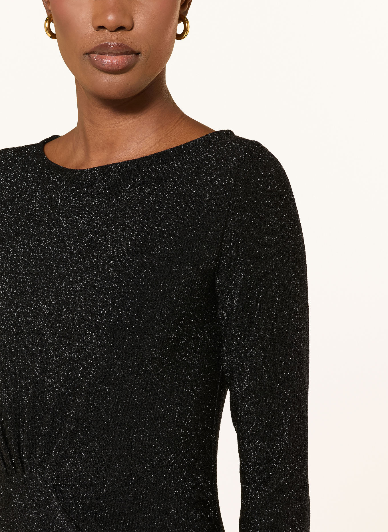 ottod'ame Robe en jersey avec fil pailleté: NOIR