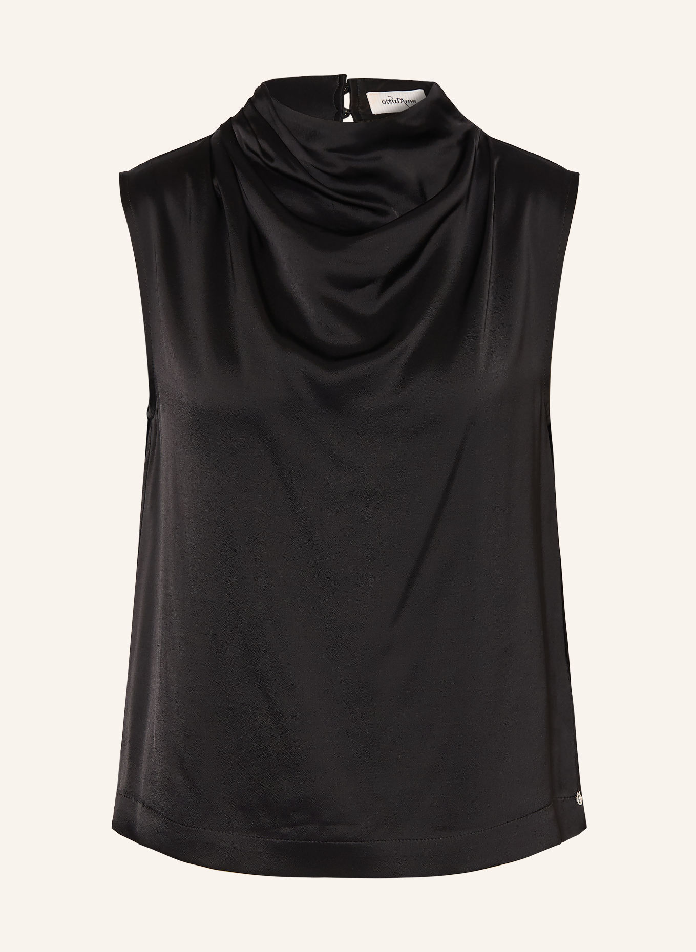 ottod'ame Blusentop aus Satin: SCHWARZ