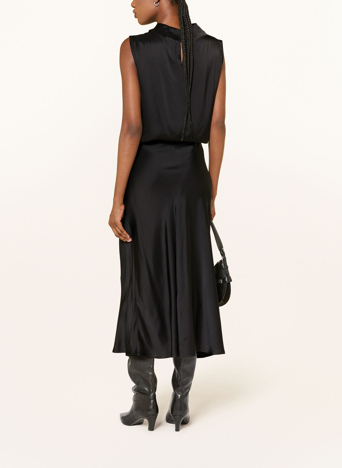 ottod'ame Blusentop aus Satin: SCHWARZ