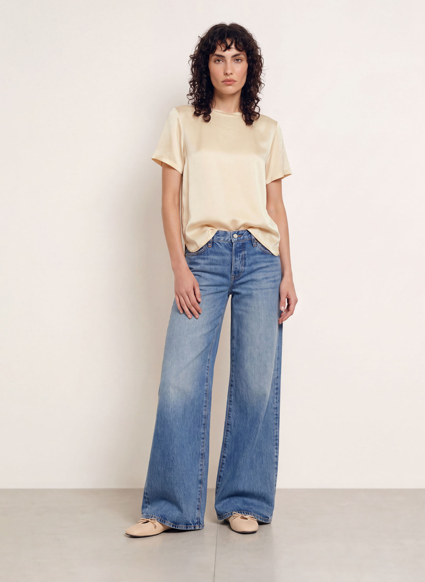 ottod'ame Satijnen blouseshirt LUISA: ECRU