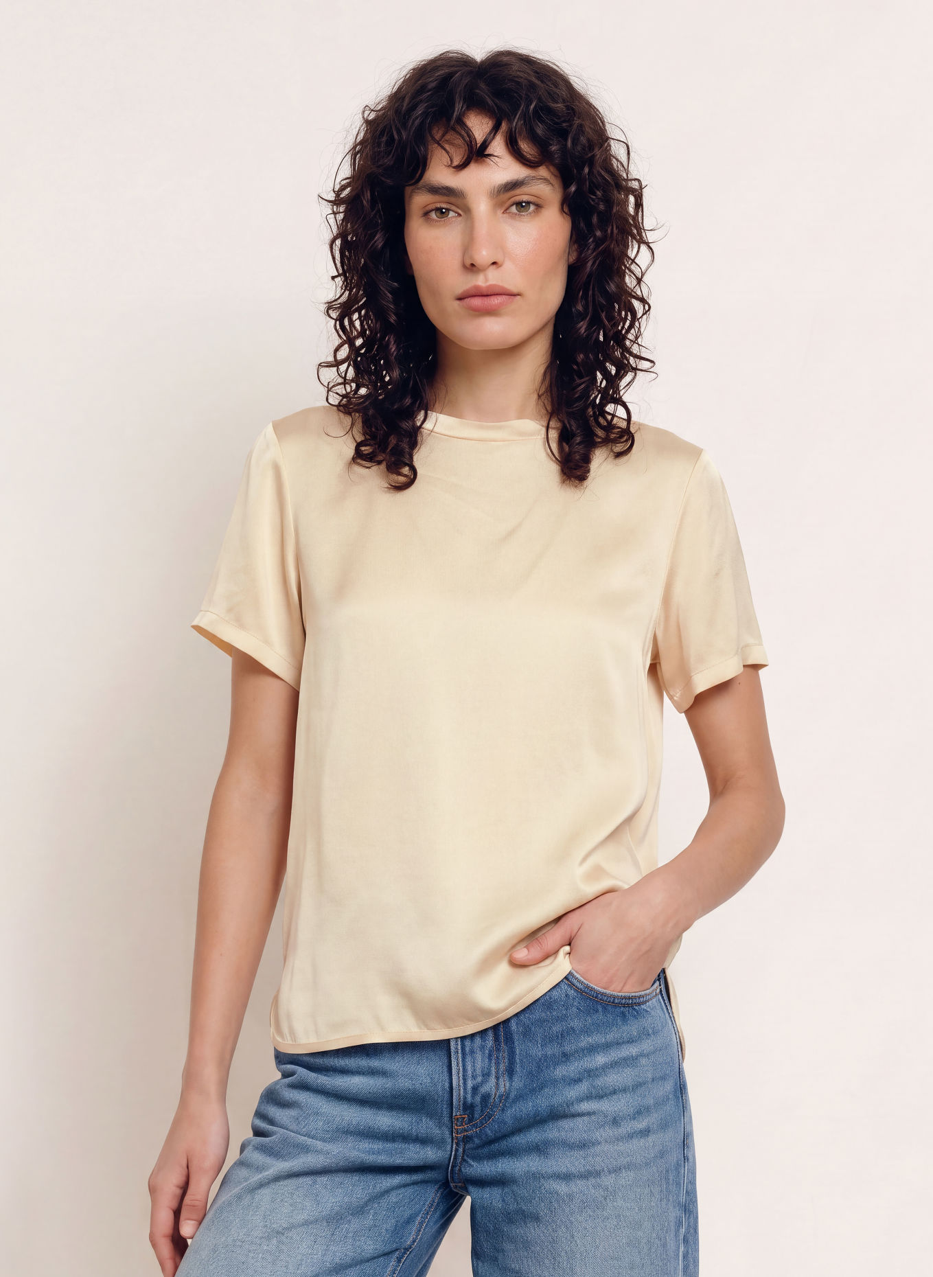 ottod'ame Satijnen blouseshirt LUISA: ECRU