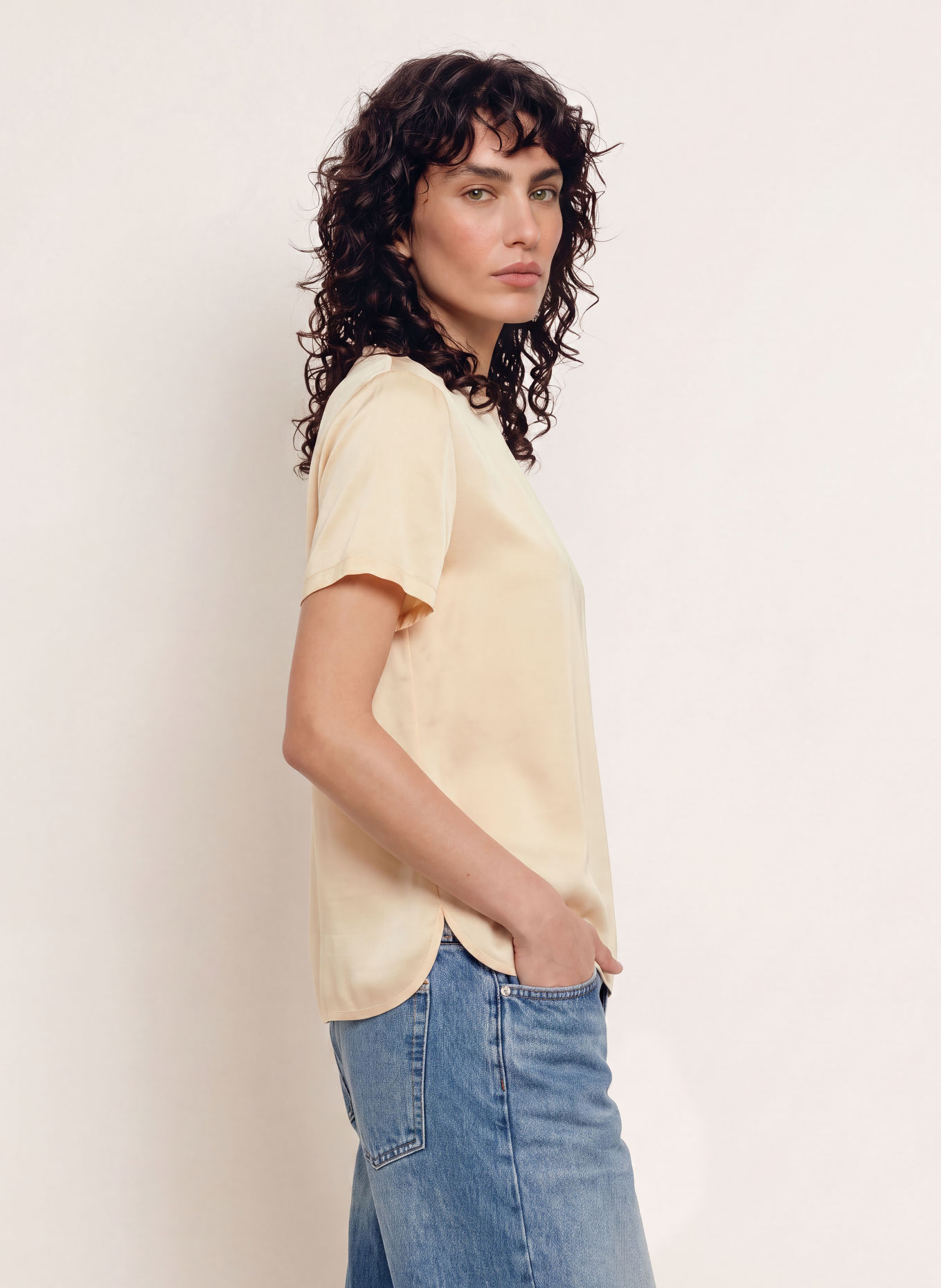 ottod'ame Satijnen blouseshirt LUISA: ECRU