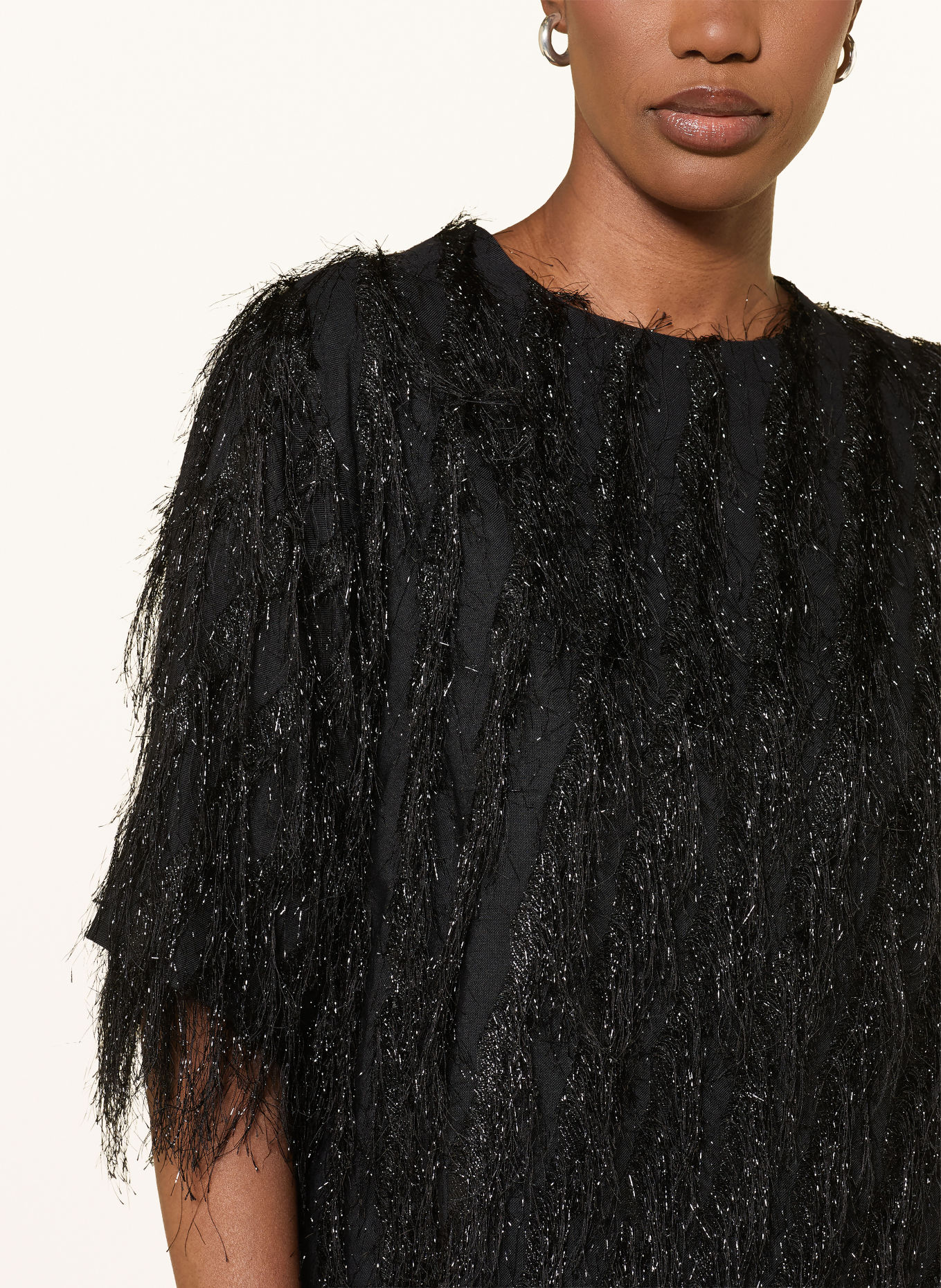 ottod'ame Blusenshirt mit Glitzergarn: SCHWARZ