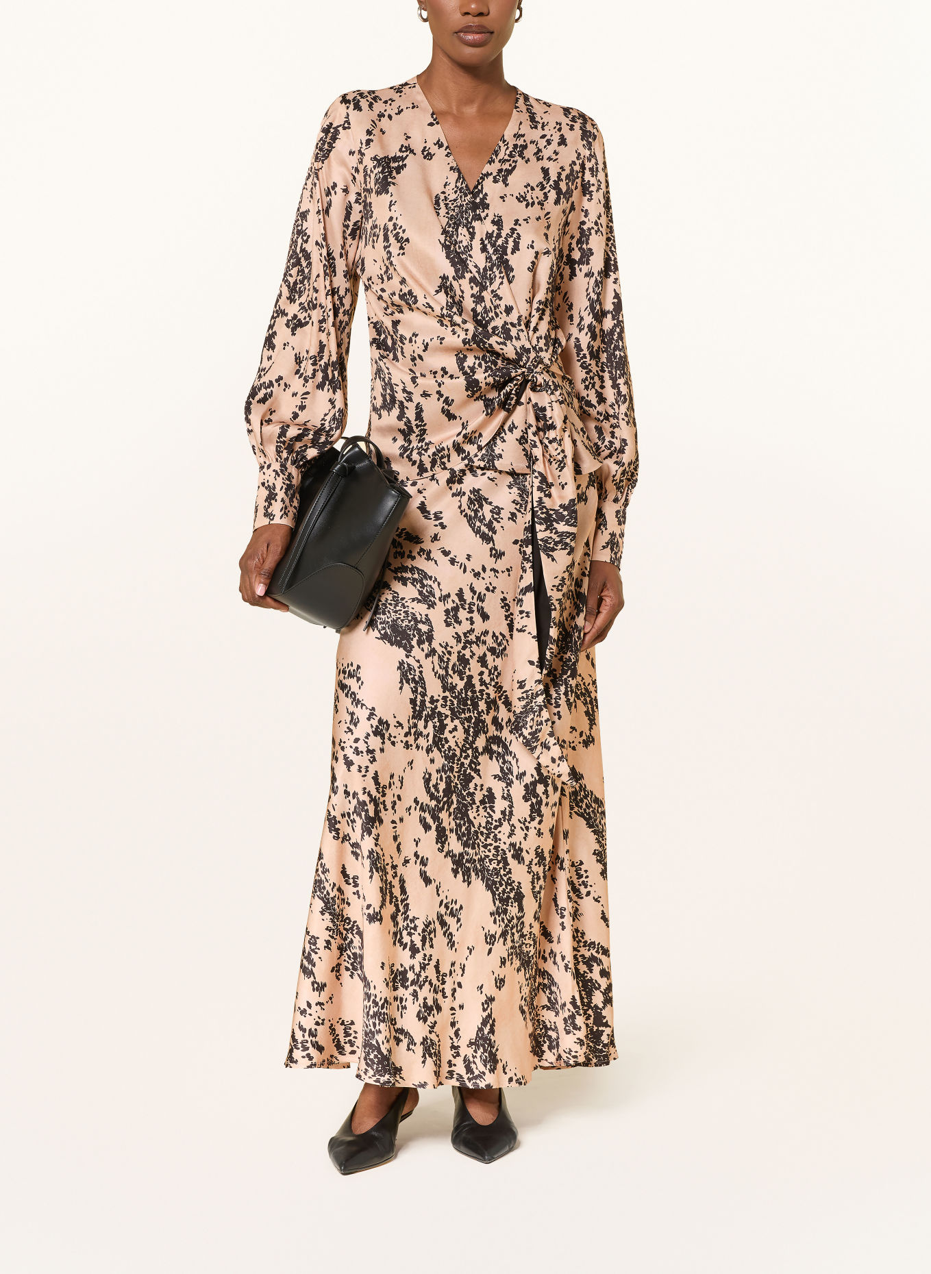 ottod'ame Wickelbluse: BEIGE / SCHWARZ
